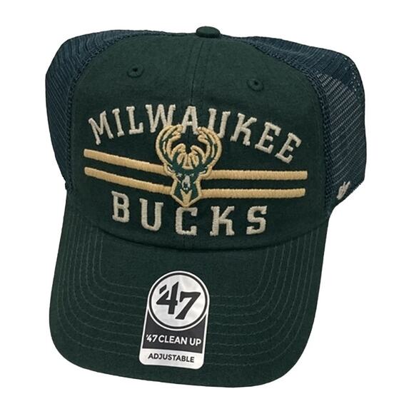Milwaukee Bucks Snapback Hat NBA Dark Green Clean Up New - Picture 1 of 3